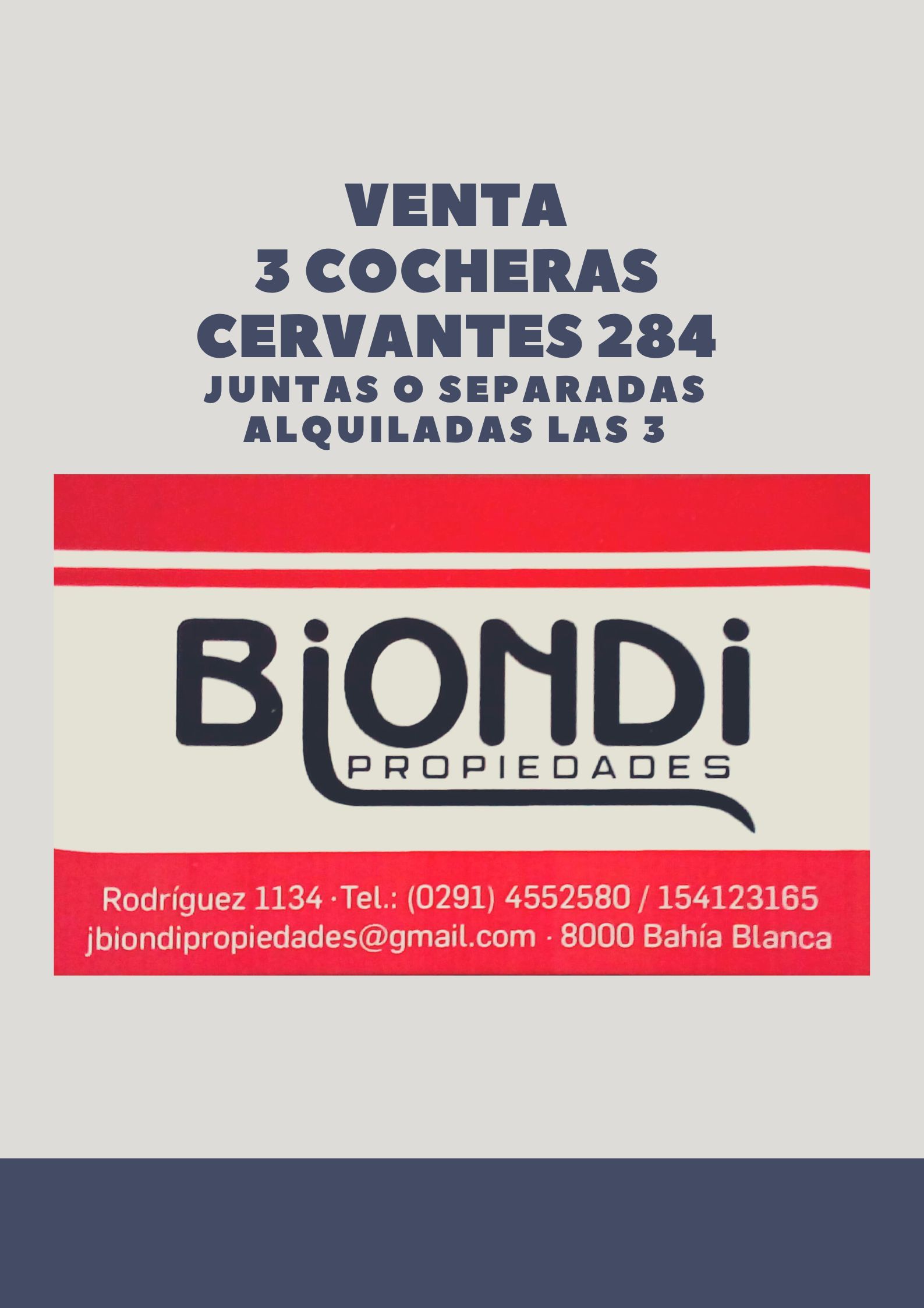 Cochera en Venta en CERVANTES 284, La Falda, Bahía Blanca - Bahía Blanca Propiedades | SITIO OFICIAL l