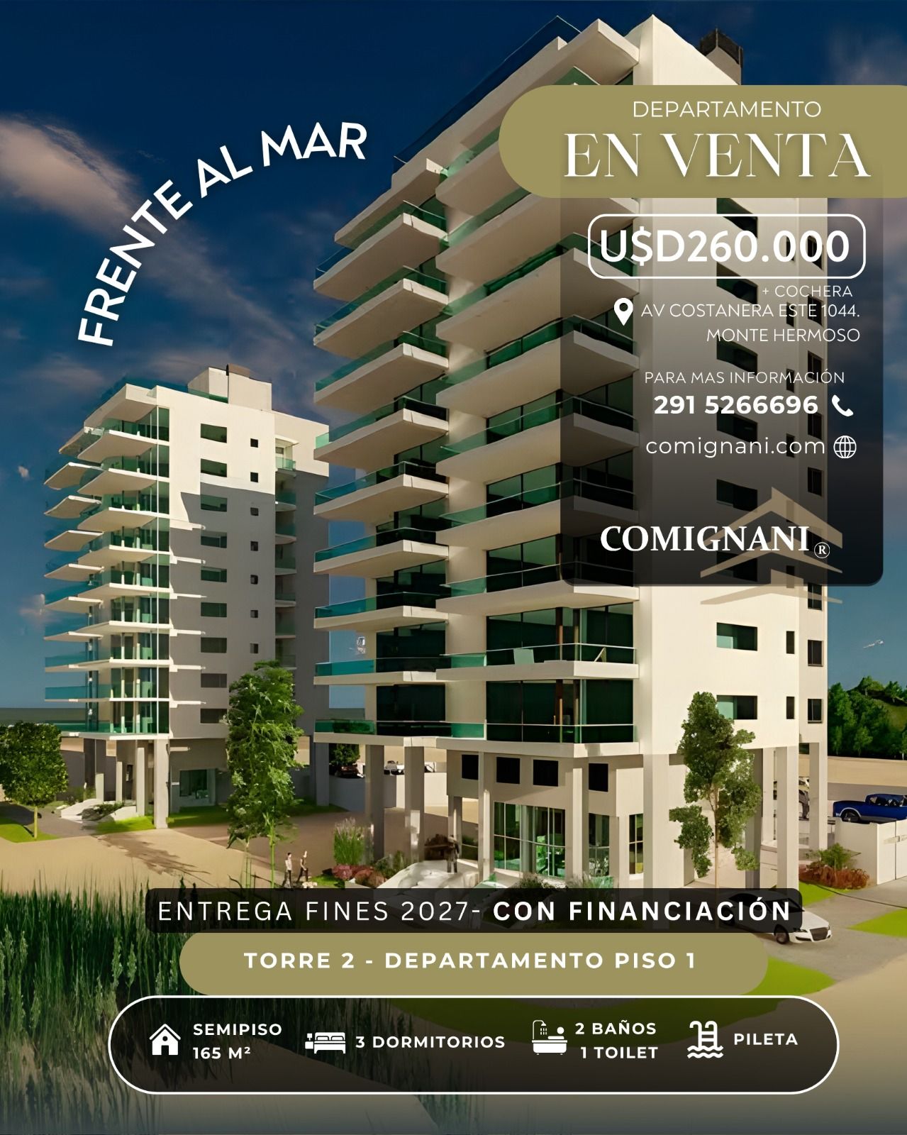 Departamento en Venta  Monte del Este, Monte Hermoso - Bahía Blanca Propiedades | SITIO OFICIAL l