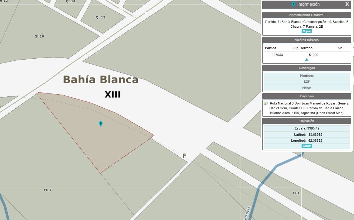 Terreno en Venta en Ruta Nacional 3 Km 702,  General Cerri - Bahía Blanca Propiedades | SITIO OFICIAL l