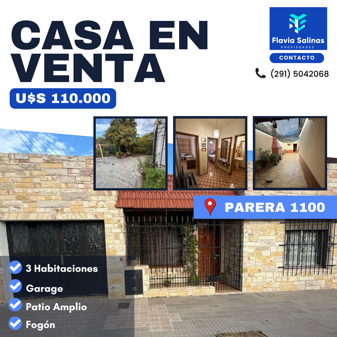 Casa en Venta en PARERA 1100, Anchorena, Bahía Blanca - Bahía Blanca Propiedades | SITIO OFICIAL l
