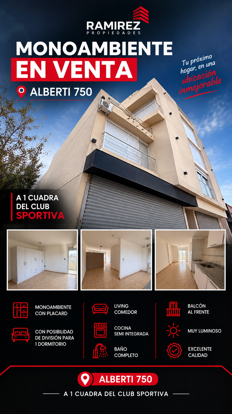 Departamento en Venta en Alberti 750, Sportiva, Bahía Blanca - Bahía Blanca Propiedades | SITIO OFICIAL l