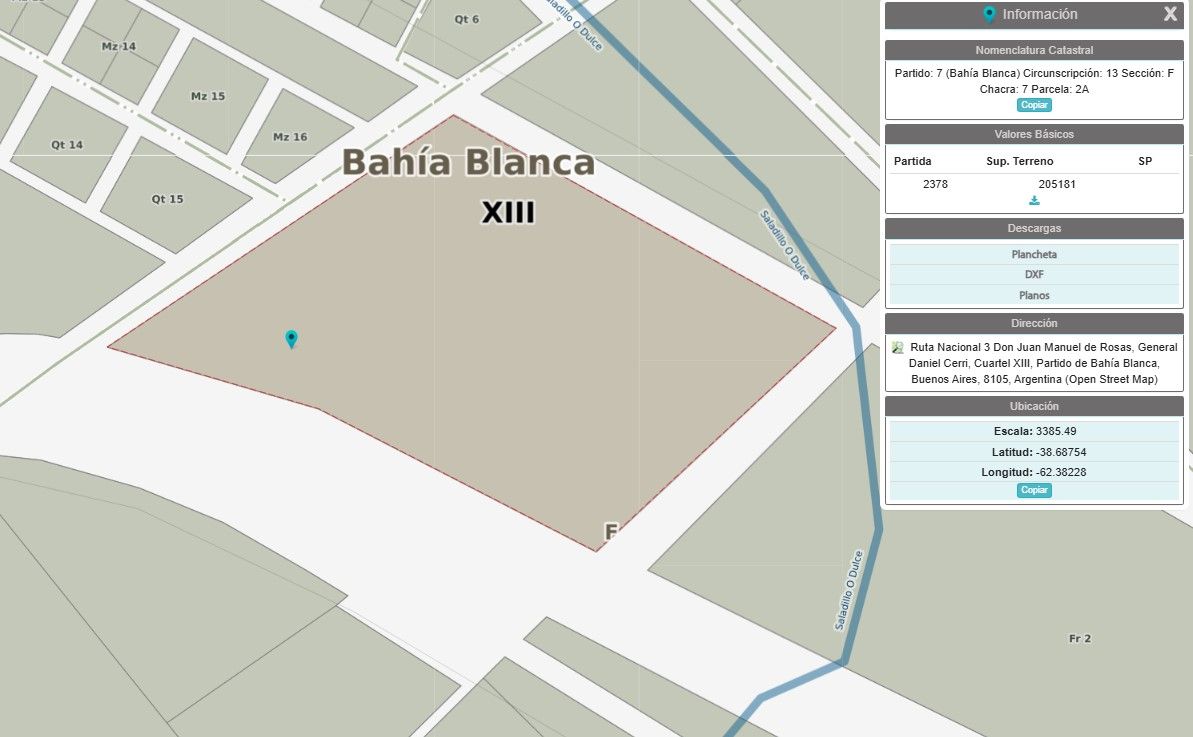 Terreno en Venta en Ruta Nacional 3 Km 703,  General Cerri - Bahía Blanca Propiedades | SITIO OFICIAL l