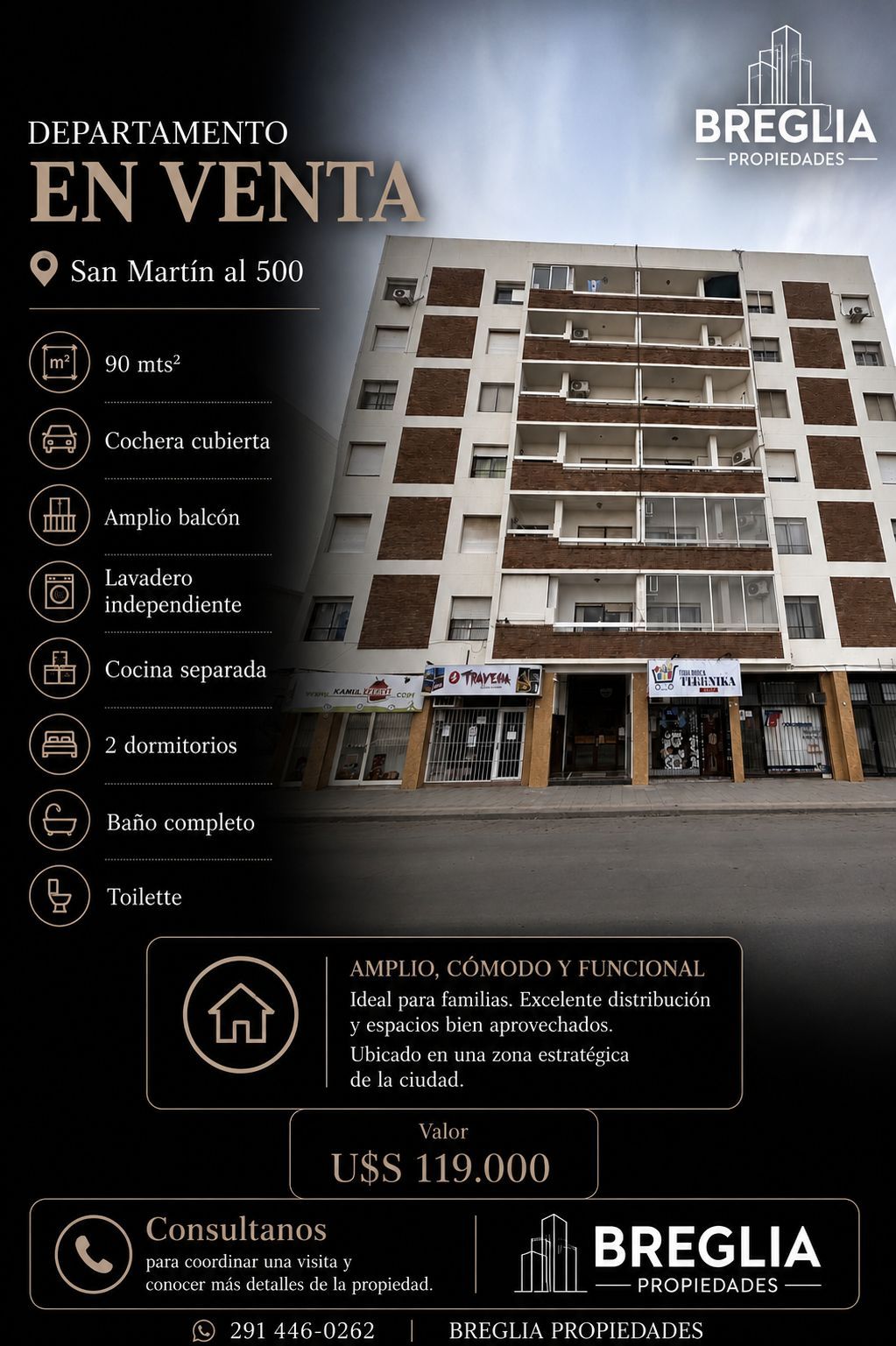 Departamento en Venta en San Martin 539, Centro, Bahía Blanca - Bahía Blanca Propiedades | SITIO OFICIAL l