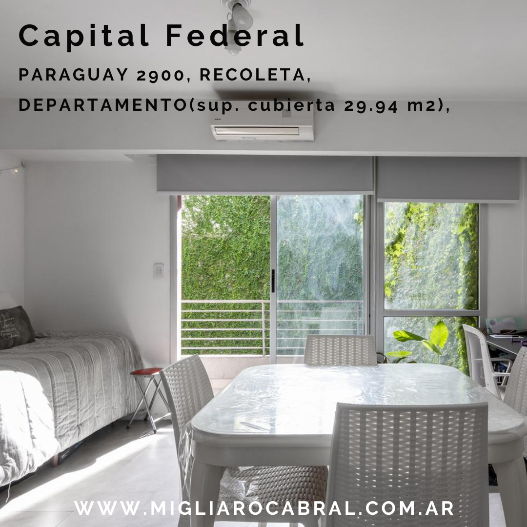Departamento en Venta en PARAGUAY 2900, Recoleta, CABA - Bahía Blanca Propiedades | SITIO OFICIAL l