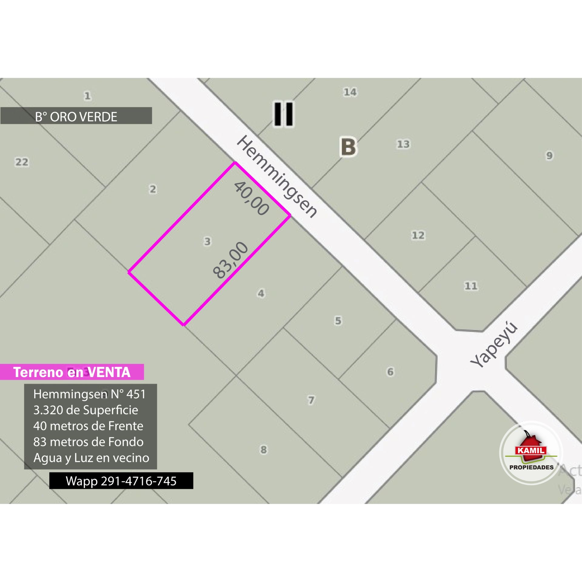 Terreno en Venta en Hemmingsen 451, Oro Verde, Bahía Blanca - Bahía Blanca Propiedades | SITIO OFICIAL l