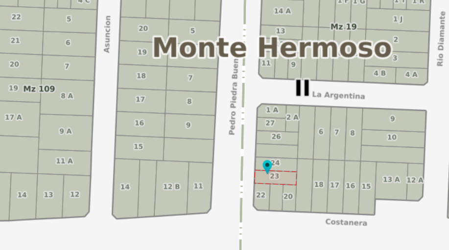 Terreno en Venta en Monte Hermoso - Calle Alfonsin (ex Piedra Buena), Monte del Este, Monte Hermoso - Bahía Blanca Propiedades | SITIO OFICIAL l