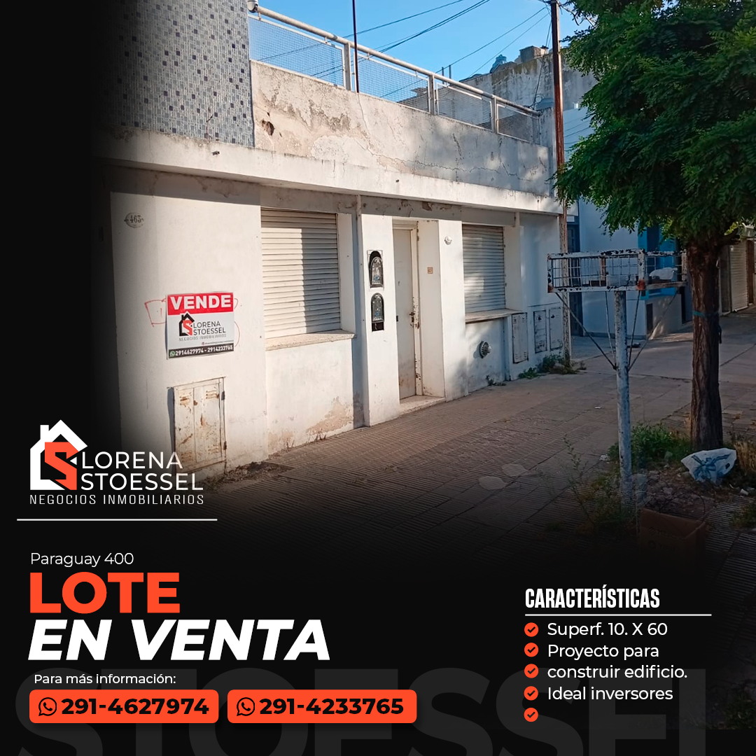 Terreno en Venta en Paraguay 461, Universitario, Bahía Blanca - Bahía Blanca Propiedades | SITIO OFICIAL l