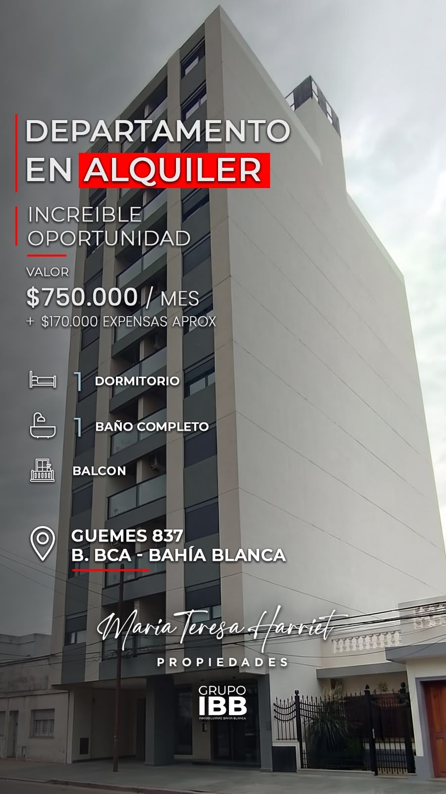 Departamento en Alquiler en Guemes 837, Macrocentro, Bahía Blanca - Bahía Blanca Propiedades | SITIO OFICIAL l