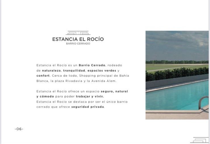 Terreno en Venta en Estancia "El Rocio" B° Privado,  Bahía Blanca - Bahía Blanca Propiedades | SITIO OFICIAL l
