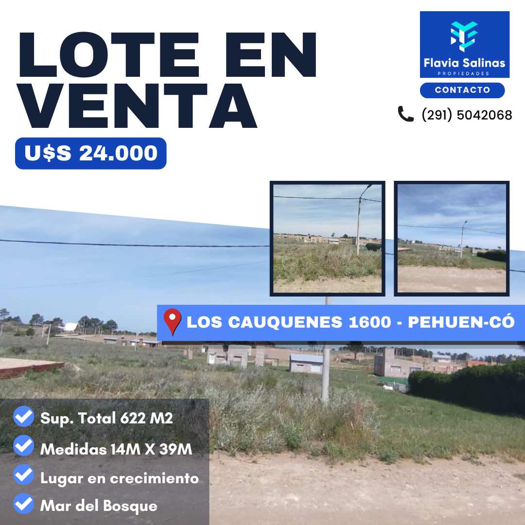 Terreno en Venta en LOS CAUQUENES 1600,  Pehuen Co - Bahía Blanca Propiedades | SITIO OFICIAL l