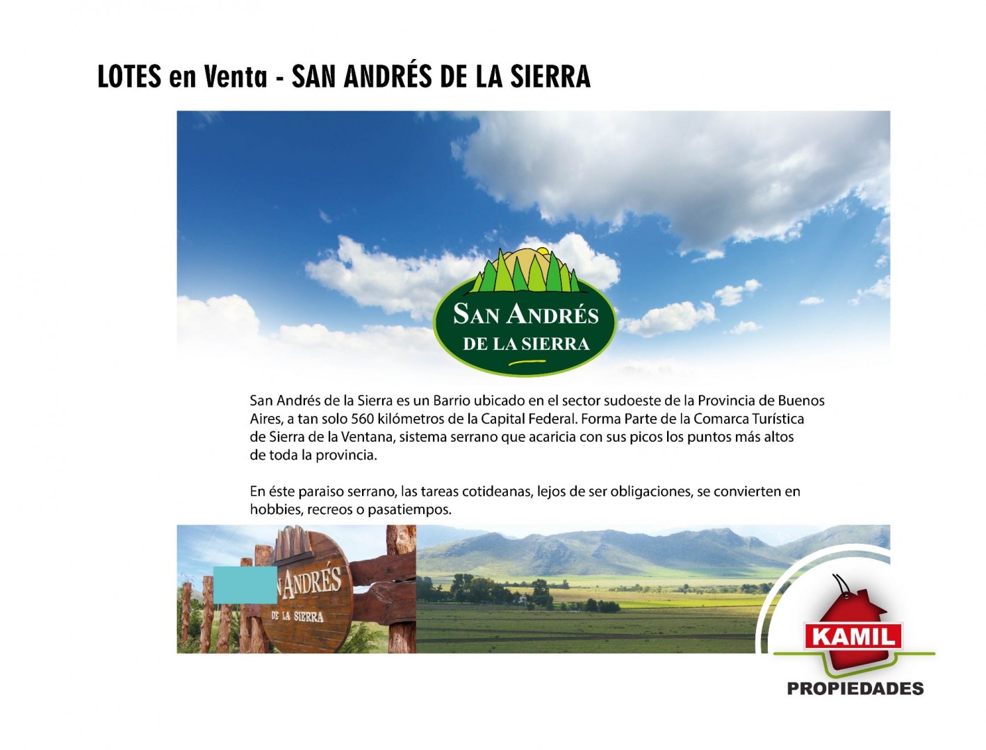 Terreno en Venta en RP 76 Km 228,  San Andres de las Sierras - Bahía Blanca Propiedades | SITIO OFICIAL l
