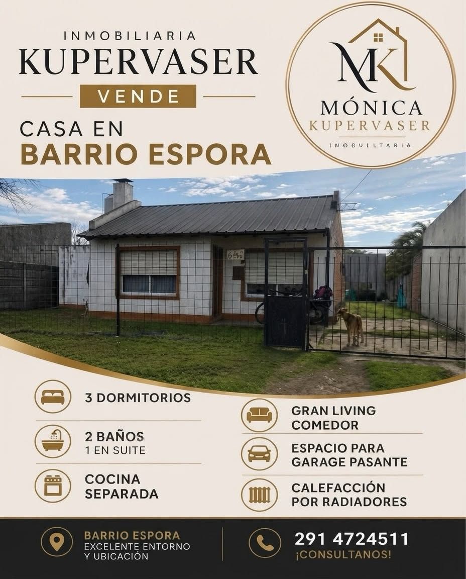 Casa en Venta en Cap. Osvaldo Bruno Poletti 6447, Espora, Bahía Blanca - Bahía Blanca Propiedades | SITIO OFICIAL l