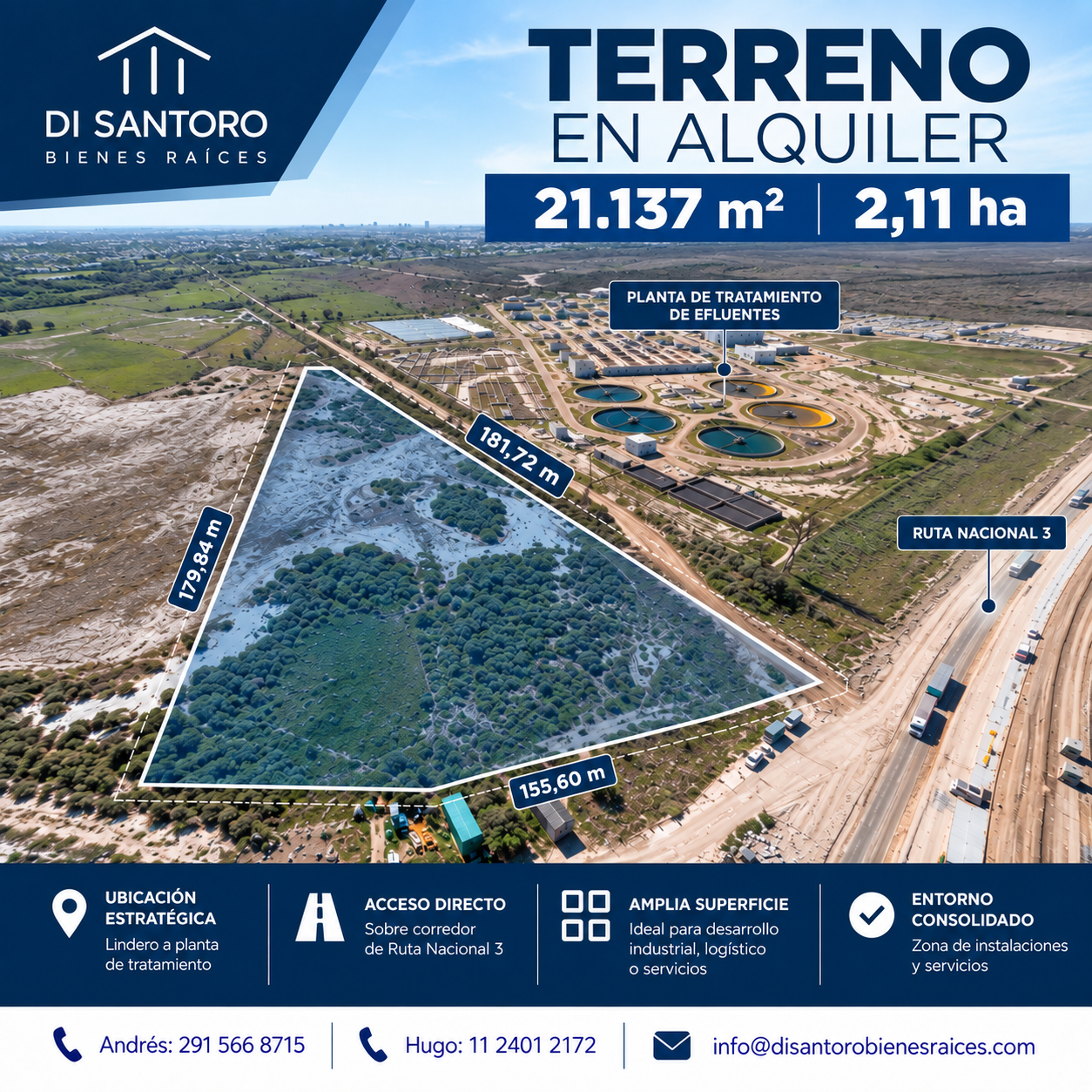 Terreno en Alquiler en Ruta Nacional 3, Grunbein, Bahía Blanca - Bahía Blanca Propiedades | SITIO OFICIAL l