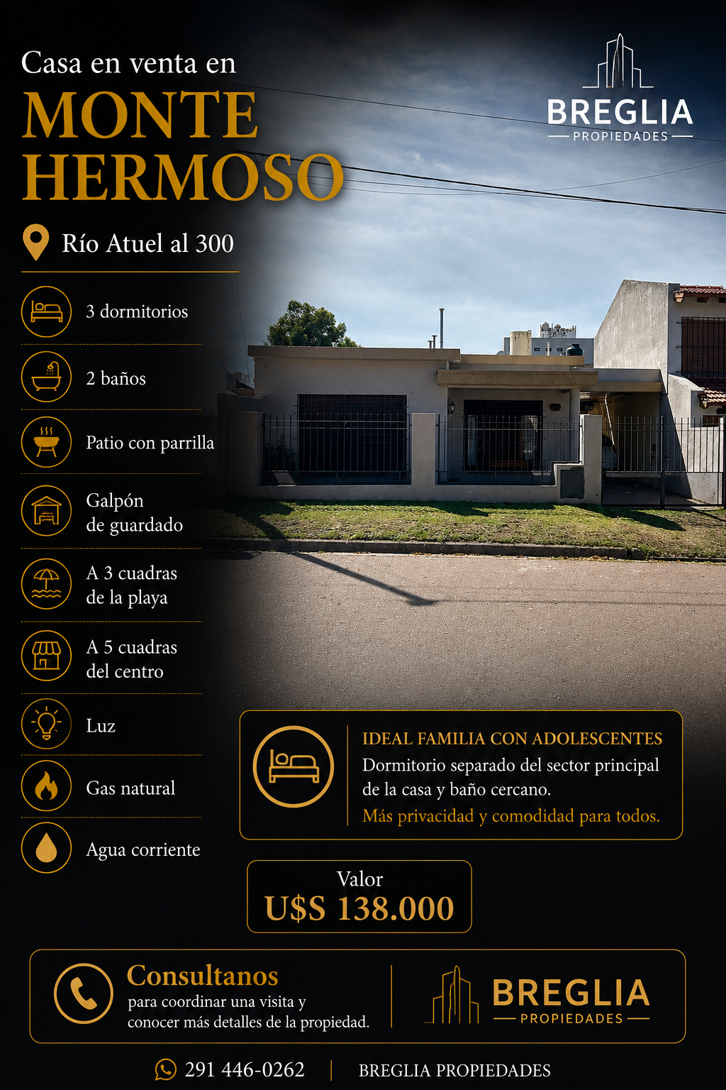 Casa en Venta en Río Atuel 325, Centro, Monte Hermoso - Bahía Blanca Propiedades | SITIO OFICIAL l