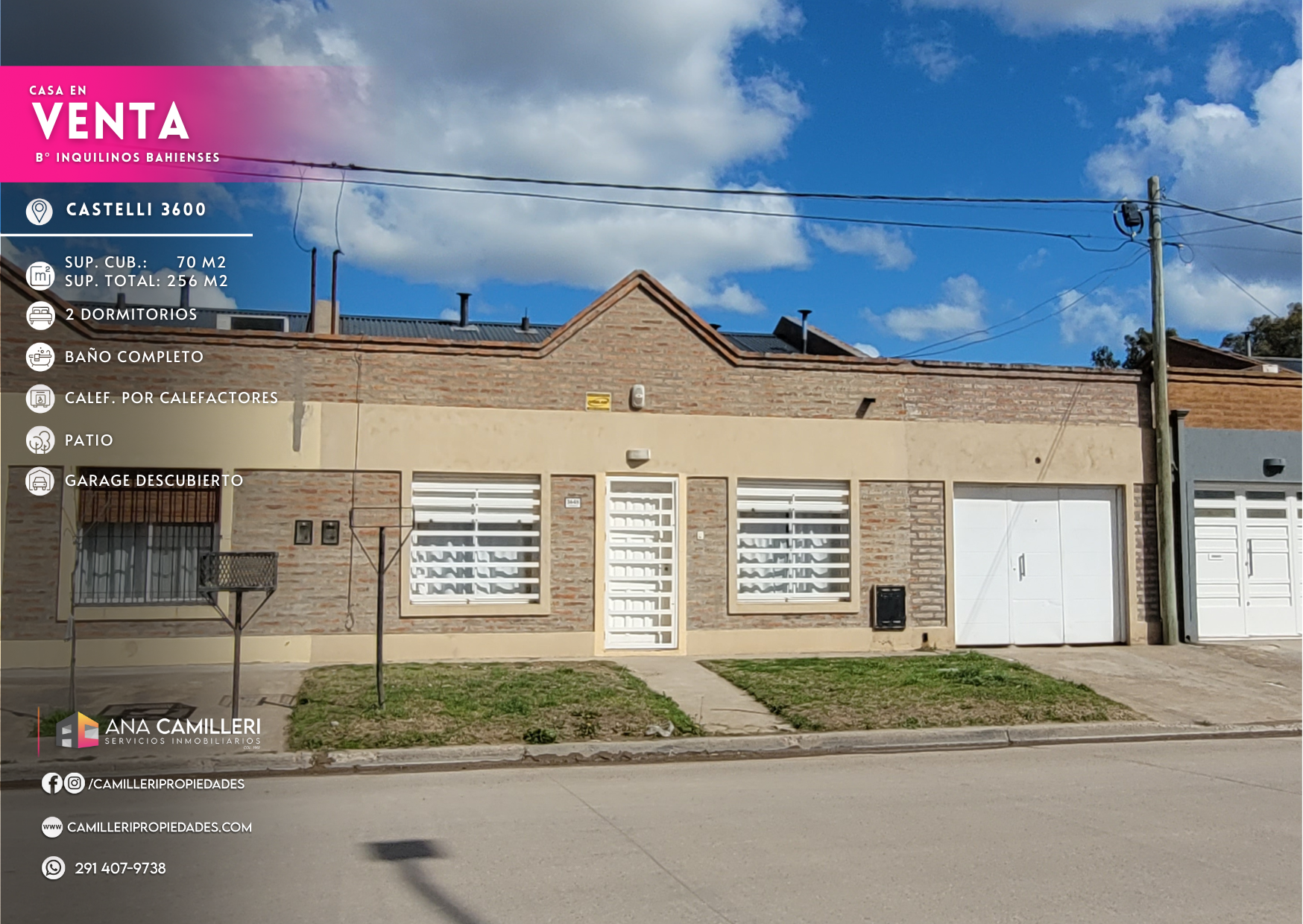 Casa en Venta en Castelli 3600, Centro Inquilinos, Bahía Blanca - Bahía Blanca Propiedades | SITIO OFICIAL l