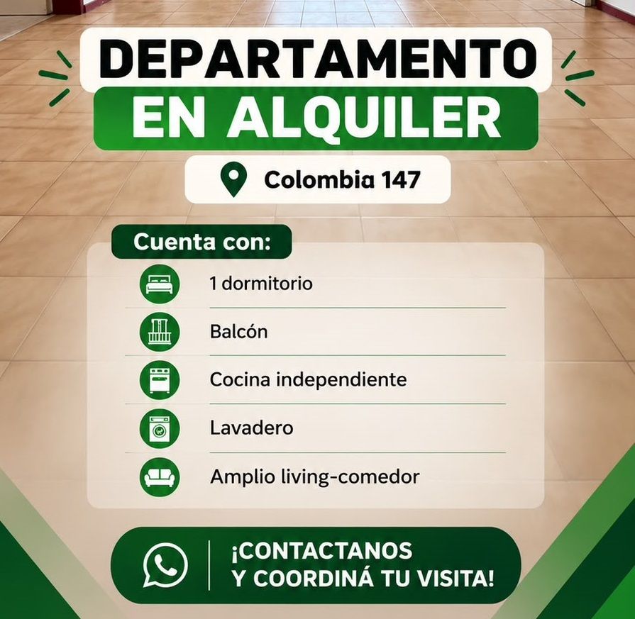 Departamento en Alquiler en Colombia 147,  Bahía Blanca - Bahía Blanca Propiedades | SITIO OFICIAL l