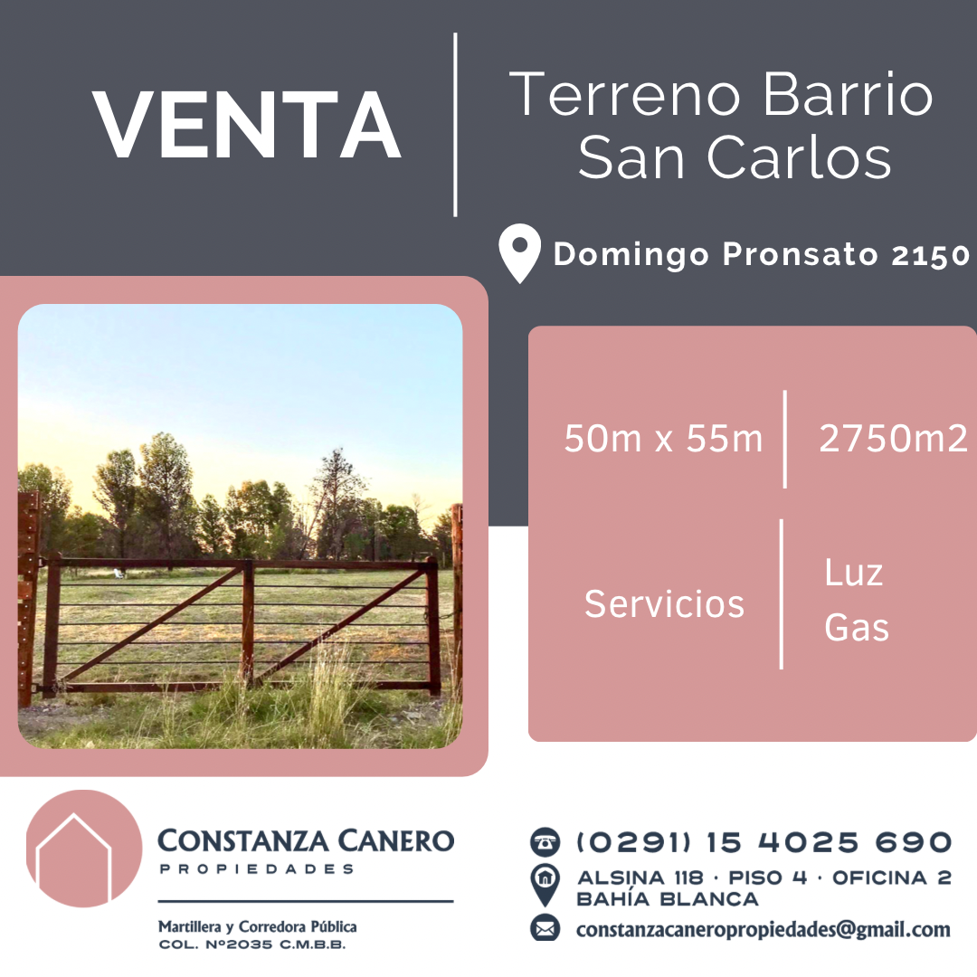 Terreno en Venta en Domingo Pronsato 2150 , San Carlos, Bahía Blanca - Bahía Blanca Propiedades | SITIO OFICIAL l