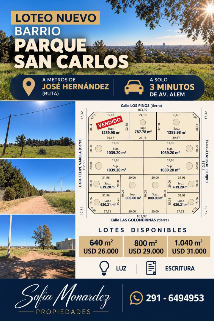 Terreno en Venta en El Resero 1600, San Carlos, Bahía Blanca - Bahía Blanca Propiedades | SITIO OFICIAL l