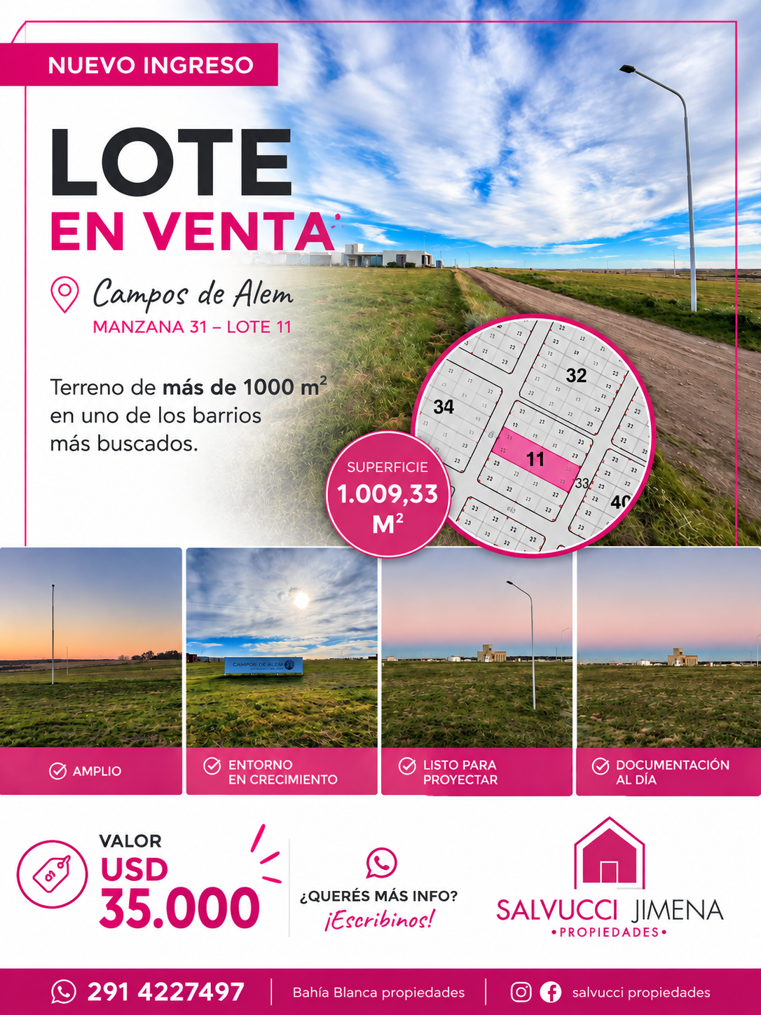 Terreno en Venta  Campos de Alem , Bahía Blanca - Bahía Blanca Propiedades | SITIO OFICIAL l