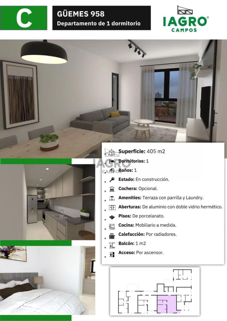 Departamento en Venta en Güemes 958, Pacifico, Bahía Blanca - Bahía Blanca Propiedades | SITIO OFICIAL l