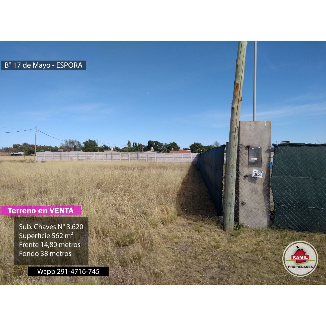 Terreno en Venta en Suboficial De Marina R. Chaves 3620, Espora, Bahía Blanca - Bahía Blanca Propiedades | SITIO OFICIAL l