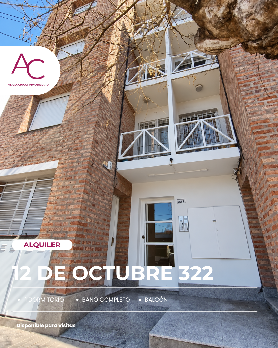 Departamento en Alquiler en 12 DE OCTUBRE 322, Universitario, Bahía Blanca - Bahía Blanca Propiedades | SITIO OFICIAL l