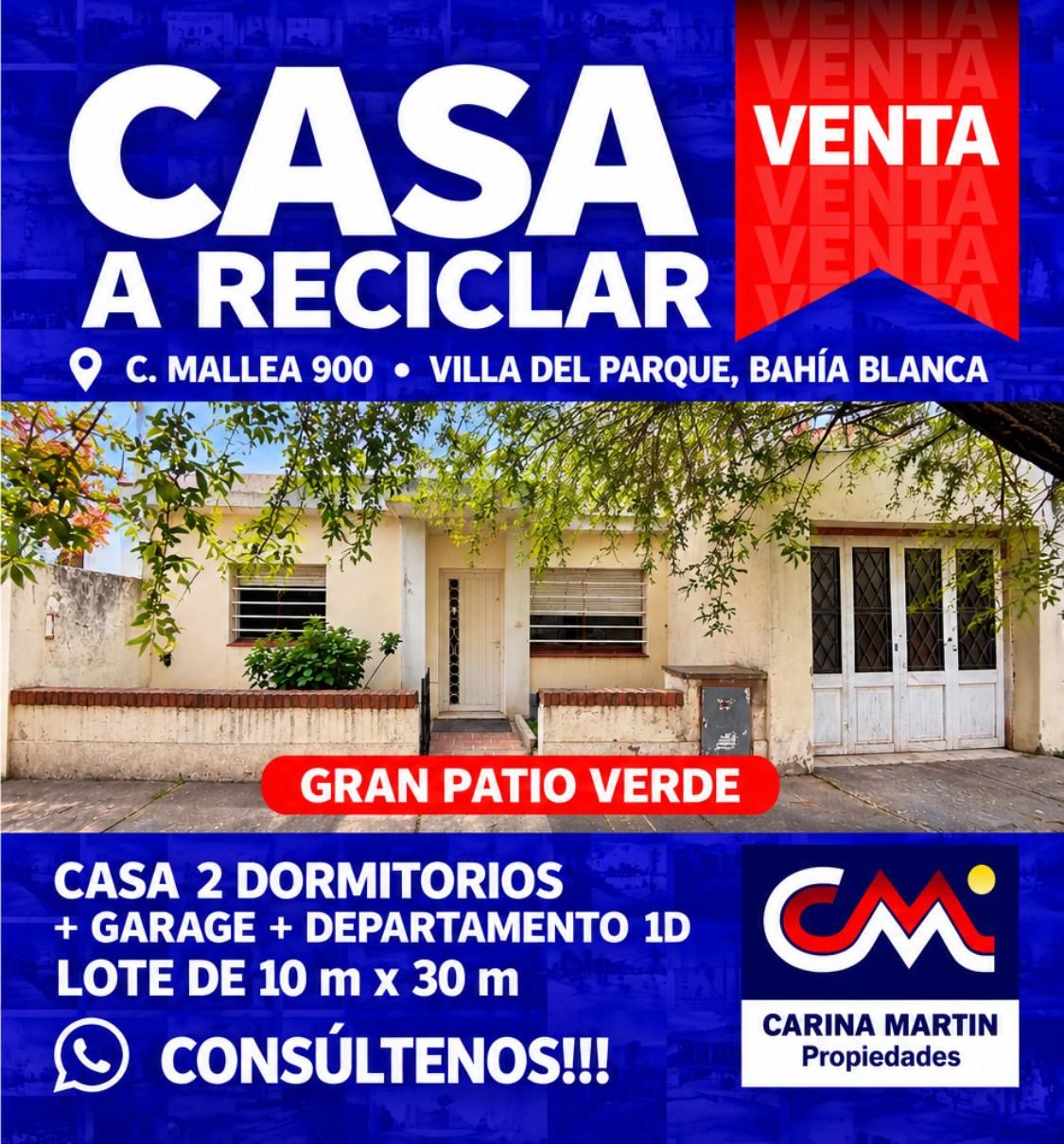 Casa + Departamento en Venta en C. MALLEA 900, Villa del Parque, Bahía Blanca - Bahía Blanca Propiedades | SITIO OFICIAL l