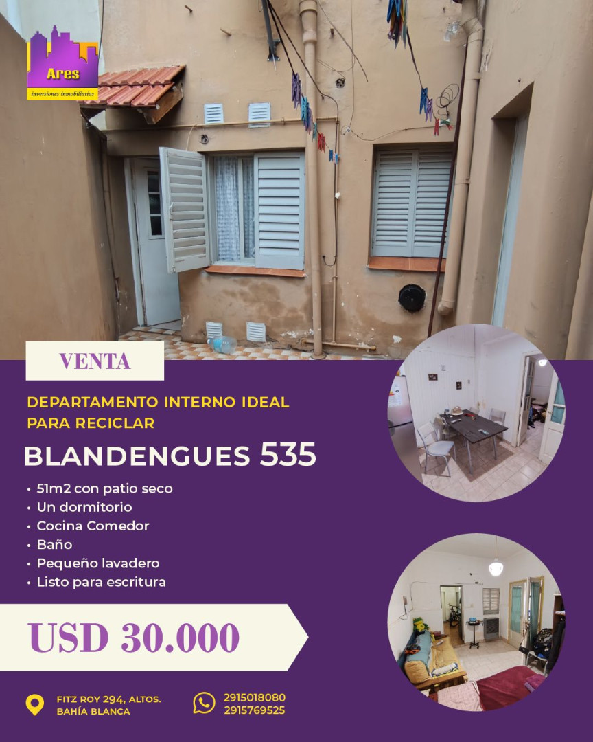 Departamento Interno en Venta en BLANDENGUES 535, Centro, Bahía Blanca - Bahía Blanca Propiedades | SITIO OFICIAL l