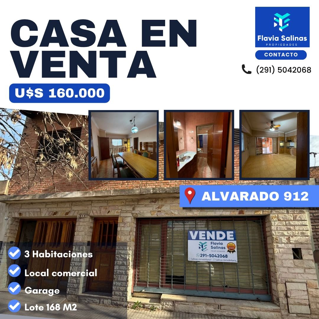 Casa con Local en Venta en Alvarado 912, Universitario, Bahía Blanca - Bahía Blanca Propiedades | SITIO OFICIAL l