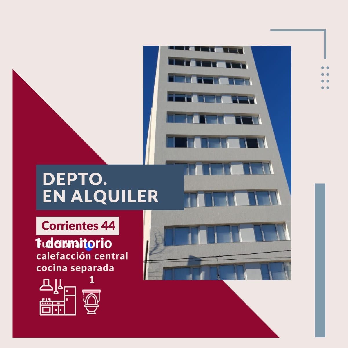 Departamento en Alquiler en Corrientes 44, Napostá, Bahía Blanca - Bahía Blanca Propiedades | SITIO OFICIAL l