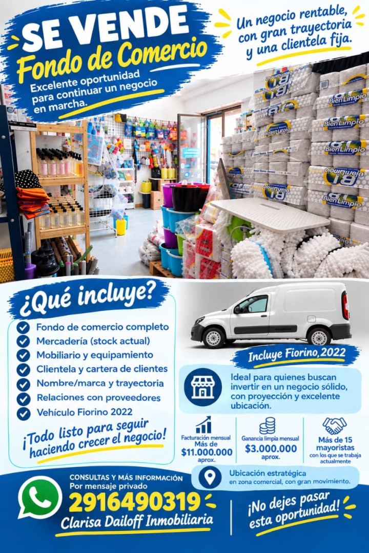 Fondo Comercio en Venta   Bahía Blanca - Bahía Blanca Propiedades | SITIO OFICIAL l