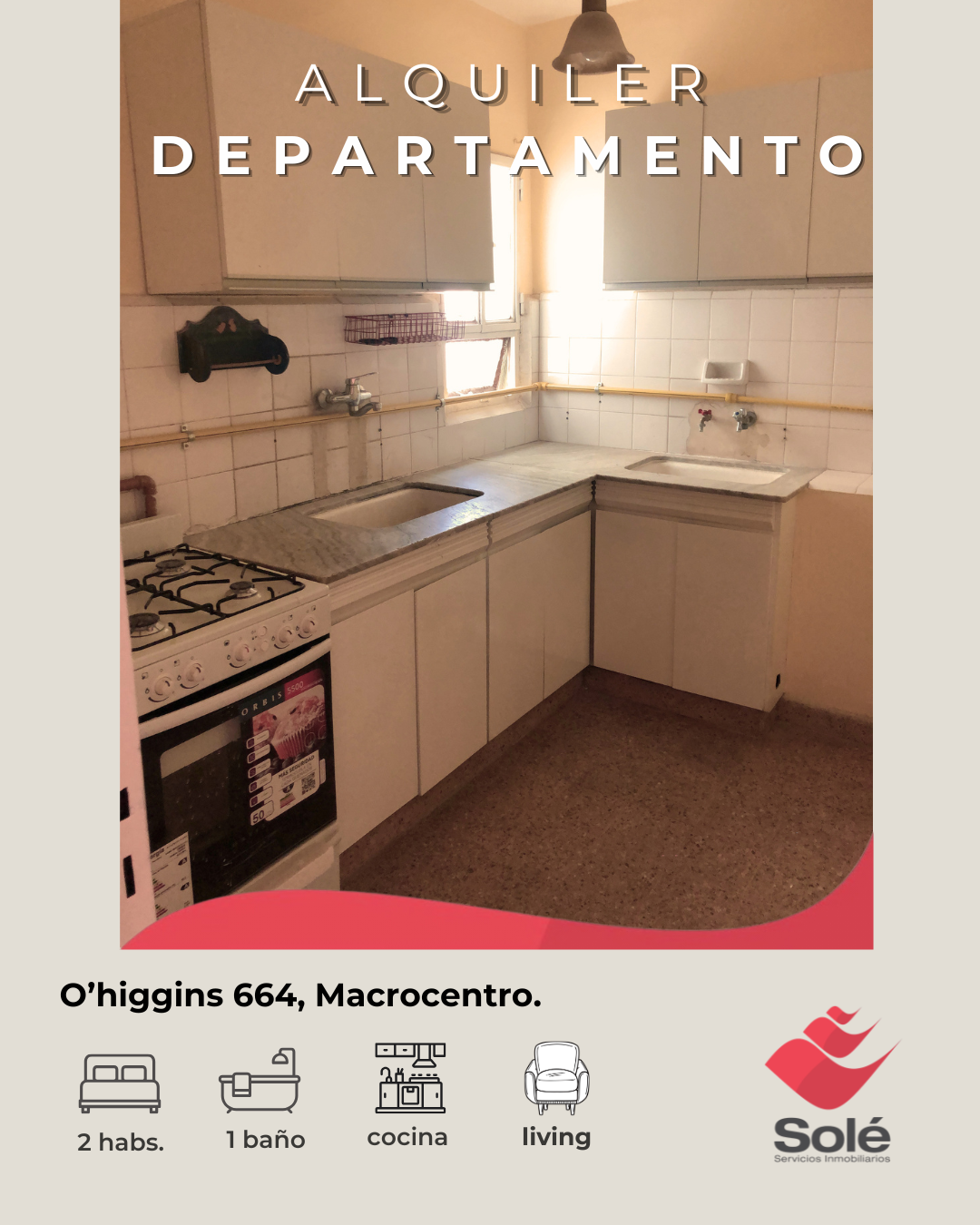 Departamento en Alquiler en Ohiggins 600, Centro, Bahía Blanca - Bahía Blanca Propiedades | SITIO OFICIAL l