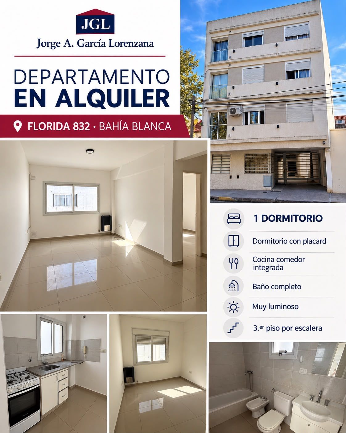 Departamento en Alquiler en Florida 832, Villa del Parque, Bahía Blanca - Bahía Blanca Propiedades | SITIO OFICIAL l