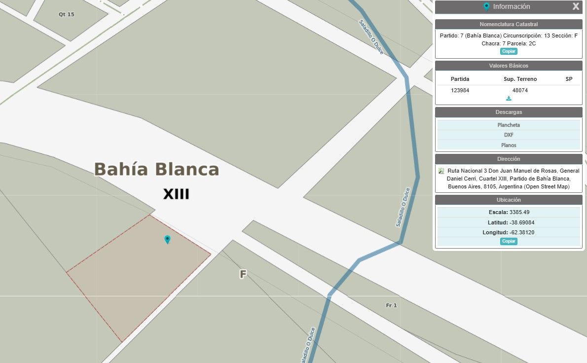 Terreno en Venta en Ruta Nacional 3 Km 702,  General Cerri - Bahía Blanca Propiedades | SITIO OFICIAL l
