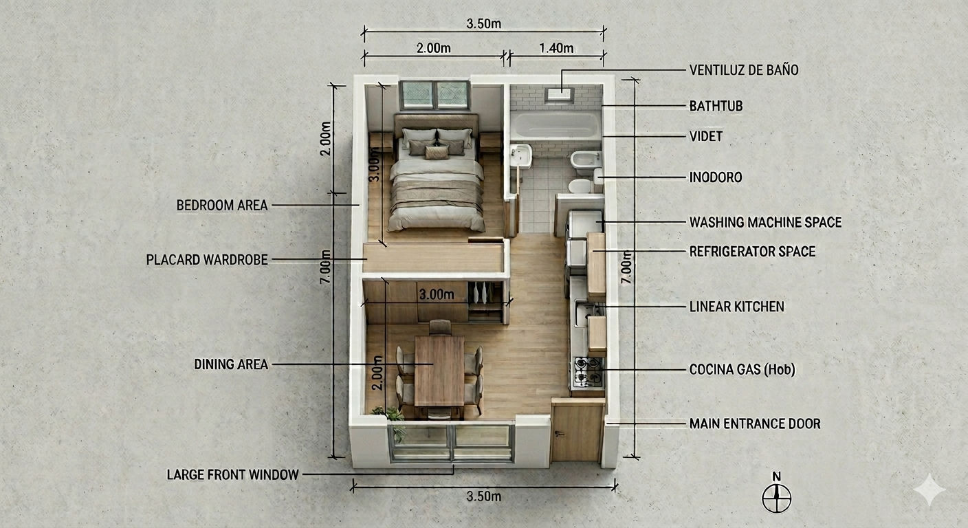Departamento en Alquiler en Guemes 1270, Macrocentro, Bahía Blanca - Bahía Blanca Propiedades | SITIO OFICIAL l