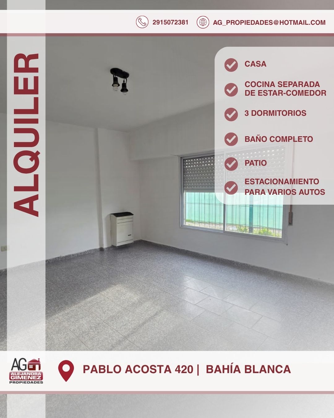 Casa en Alquiler en Pablo Acosta 420, Mara, Bahía Blanca - Bahía Blanca Propiedades | SITIO OFICIAL l