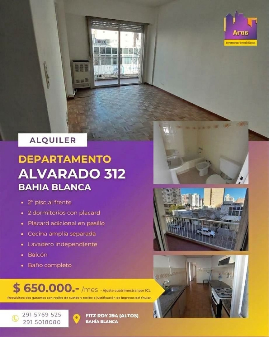 Departamento en Alquiler en ALVARADO 312, Centro, Bahía Blanca - Bahía Blanca Propiedades | SITIO OFICIAL l