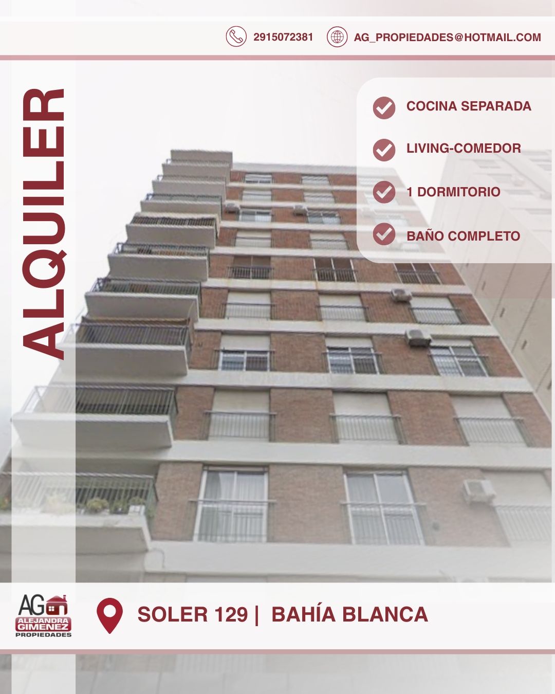 Departamento en Alquiler en Soler 129, Centro, Bahía Blanca - Bahía Blanca Propiedades | SITIO OFICIAL l