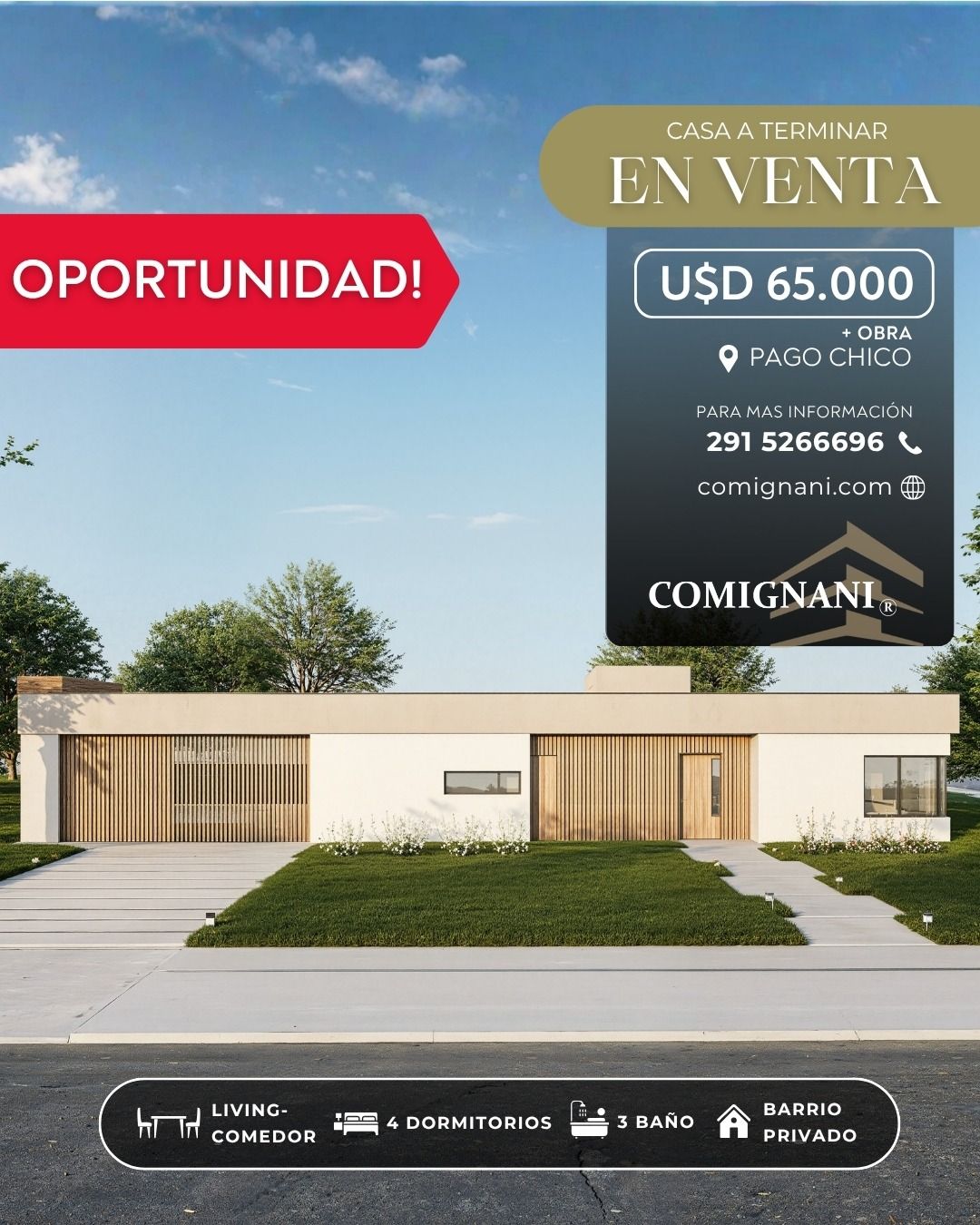 Casa en Venta en  3 Meses, Nosotros Nos Encargamos De Terminarla, Pago Chico, Bahía Blanca - Bahía Blanca Propiedades | SITIO OFICIAL l