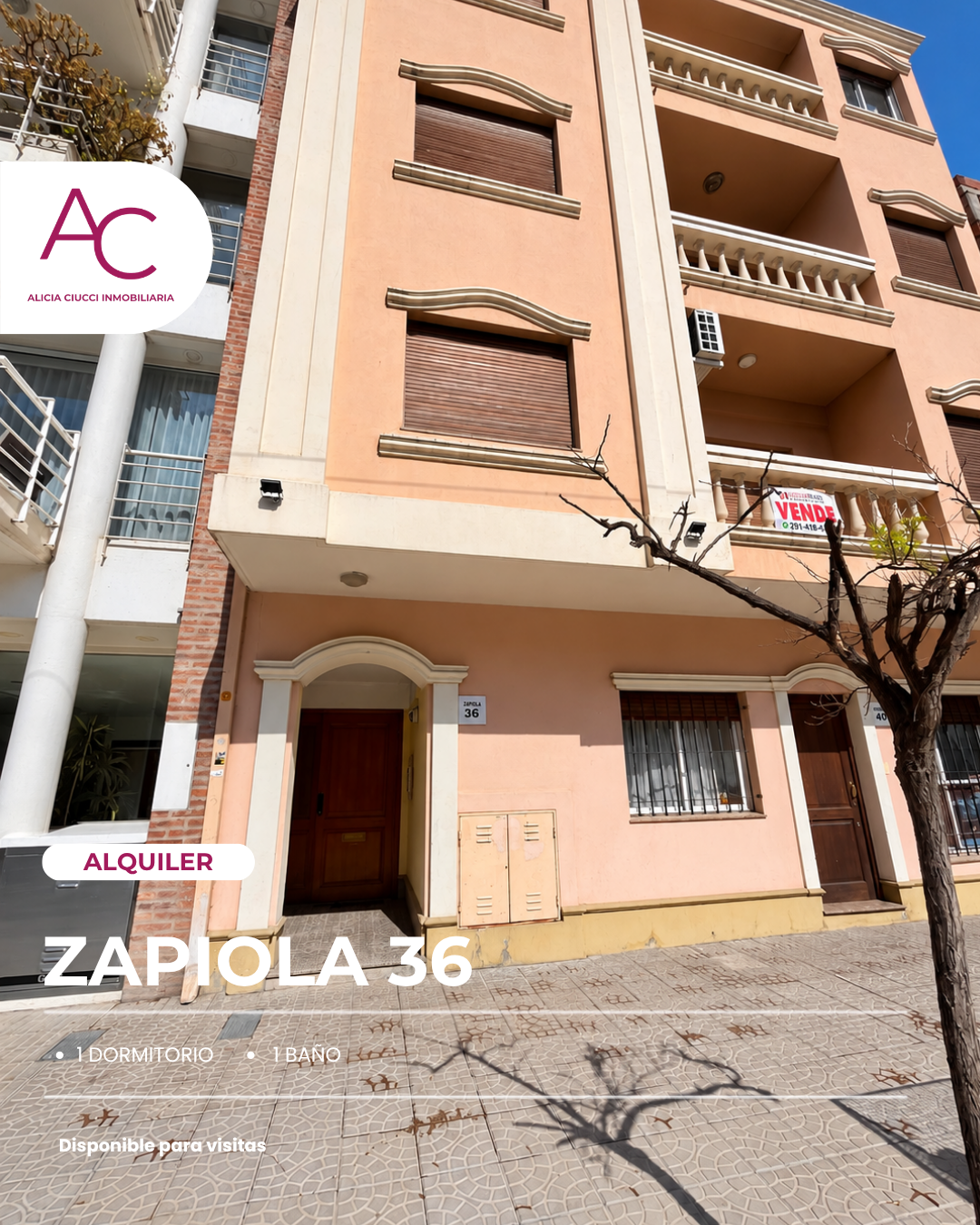 Departamento en Alquiler en Zapiola 36, Centro, Bahía Blanca - Bahía Blanca Propiedades | SITIO OFICIAL l