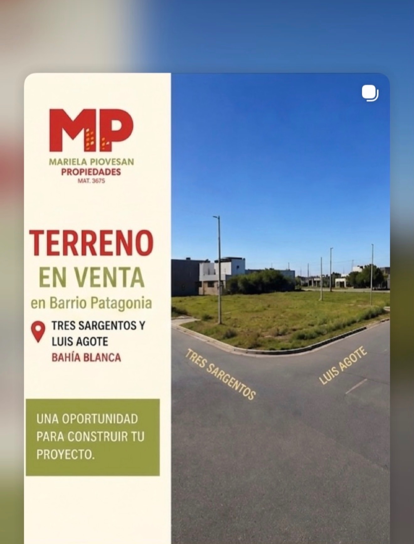 Terreno en Venta en 3 Sargentos Y Luis Agote, Patagonia, Bahía Blanca - Bahía Blanca Propiedades | SITIO OFICIAL l