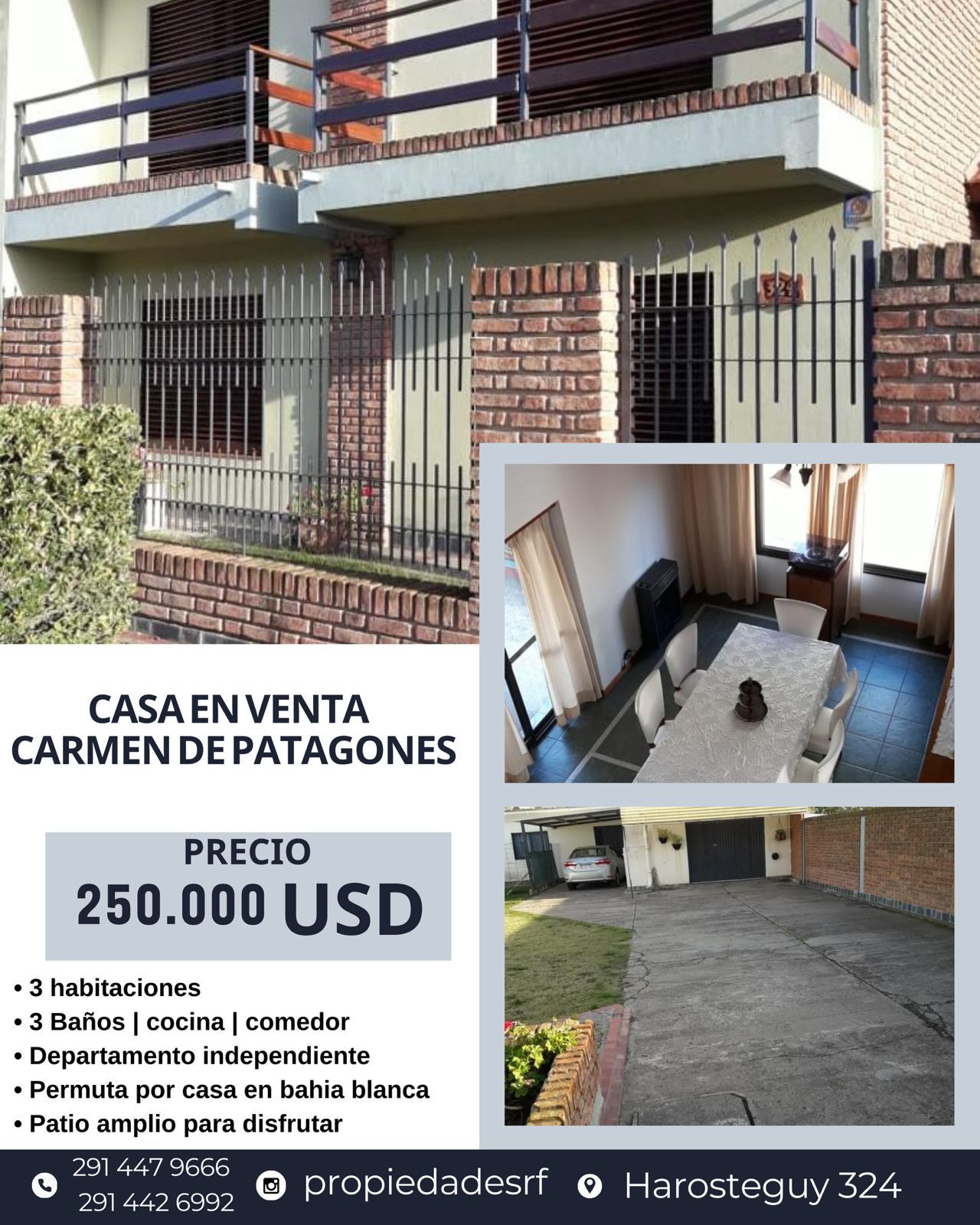 Casa en Venta en Harosteguy 324,  Carmen de Patagones - Bahía Blanca Propiedades | SITIO OFICIAL l