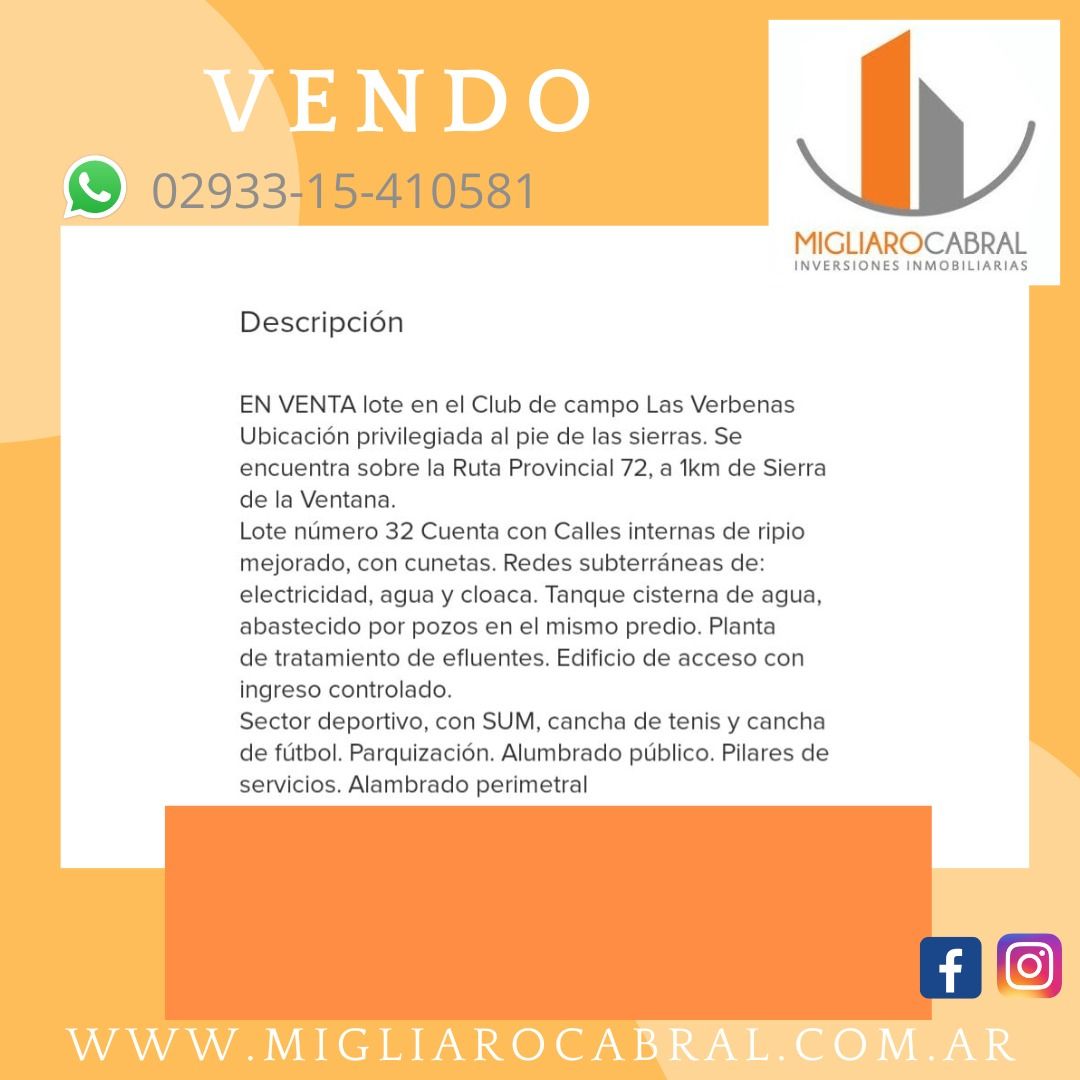 Terreno en Venta en -38.141559, -61.798451,  Sierra de  la Ventana - Bahía Blanca Propiedades | SITIO OFICIAL l